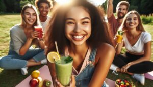 a 20-year old woman having a healthy lifestyle